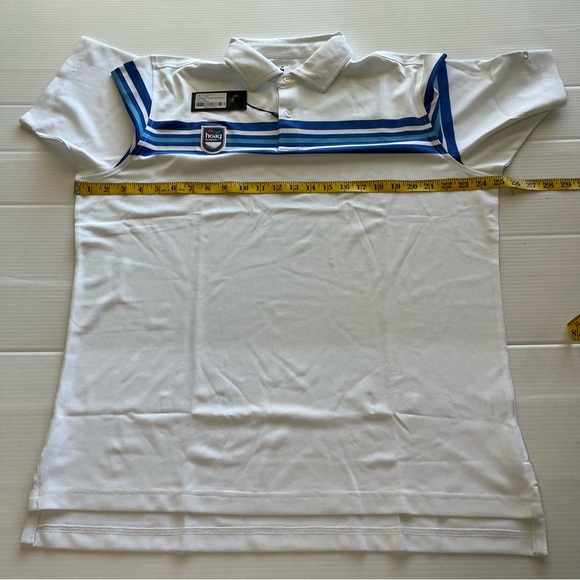 Fairway & Greene NWT Golf Polo Hoag Classic White Blue Stripes Size Large - Picture 6 of 8